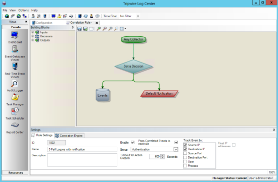 Correlation Rule tab for a rule with a defined process flow