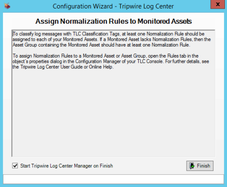 Assign Normalization Rules to Assets page