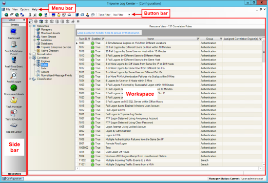 The TLC Console with Tabbed Forms view enabled