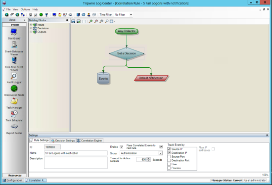Correlation Rule tab for a rule with a defined process flow