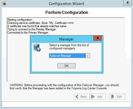 Manager dialog